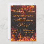 Flaming Halloween Party Invitation Kaart (Voorkant)