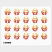 Flaming hart schedel Stickers (Vel)