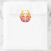 Flaming hart schedel Stickers (Tas)
