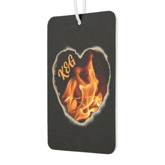 Flaming Heart of Fire Initialen en namen Luchtverfrisser (Links)