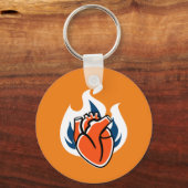 Flaming Heart Oranje Crush Sleutelhanger (Voorkant)