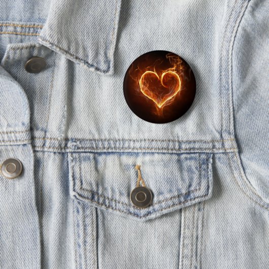 Flaming Heart Ronde Button 5,7 Cm (In situ)
