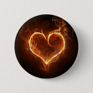 Flaming Heart Ronde Button 5,7 Cm