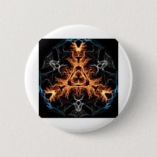 Flaming Heavy Metal Style Mandala Ronde Button 5,7 Cm