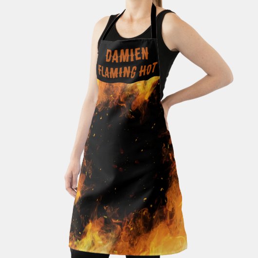 Flaming Hot Chef Flames Personalize Schort (Insitu)