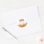 Flaming Hot Fire BBQ-grillfeest Ronde Sticker (Envelop)
