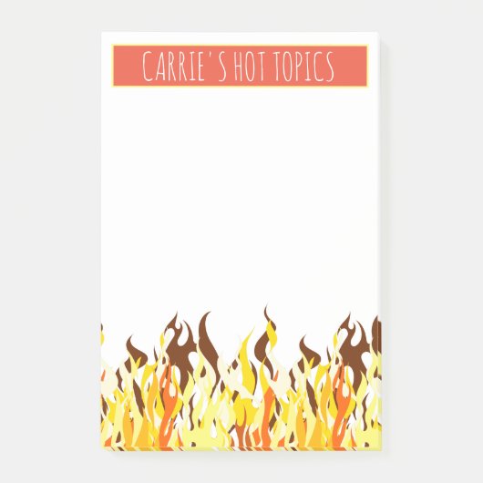 Flaming Hot Topics| Persoonlijke Kantoor Post-it® Notes (Voorkant)