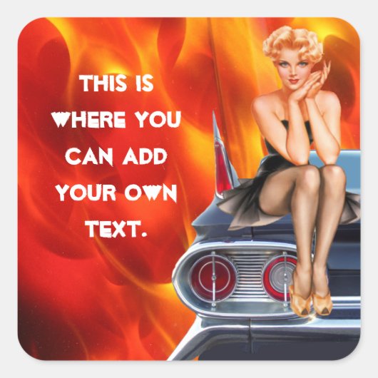 Flaming Hot Vierkante Sticker (Voorkant)