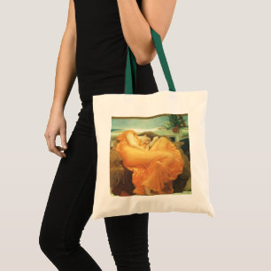 Flaming June door Lord Frederic Leighton Tote Bag
