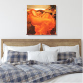 Flaming June Frederic Leighton Fine Art Canvas Afdruk (Insitu (Slaapkamer))
