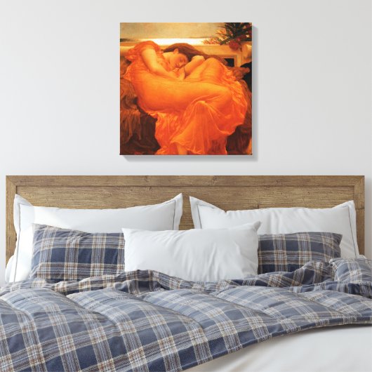 Flaming June Frederic Leighton Fine Art Canvas Afdruk (Insitu (Slaapkamer))