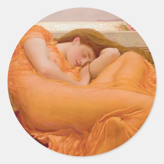 Flaming June  Ronde Sticker (Voorkant)