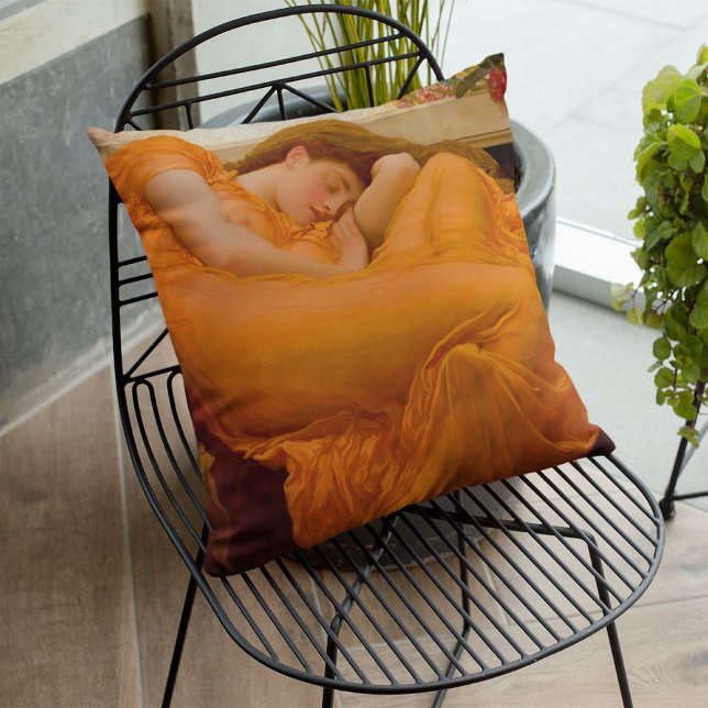 Flaming June van Frederic Leighton  Sinaasappel Kussen (Creator heeft geüpload)