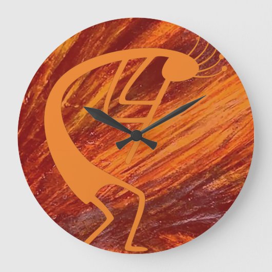Flaming Kokopelli Grote Klok (Voorkant)