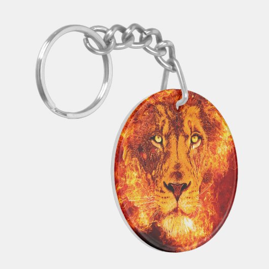 Flaming Lion Burning Sleutelhanger (Voorkant Links)