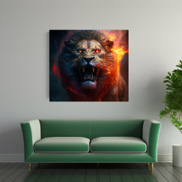 Flaming Lion Canvas Wall Art