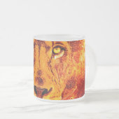 Flaming Lion Face Matglas Koffiemok (Voorkant rechts)