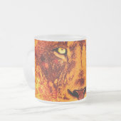 Flaming Lion Face Matglas Koffiemok (Voorkant links)
