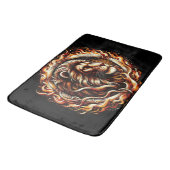 Flaming Lion in Ring of Fire Flames Astrologie Badmat (Gekanteld)