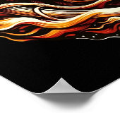 Flaming Lion in Ring of Fire Flames Astrologie Poster (Hoek)