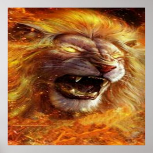 Flaming Lion Poster (Voorkant)
