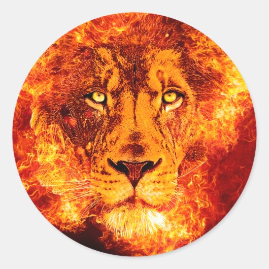 Flaming Lion uit Judah Ronde Sticker (Voorkant)