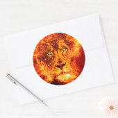 Flaming Lion uit Judah Ronde Sticker (Envelop)