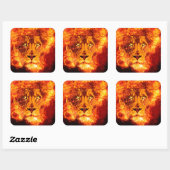 Flaming Lion uit Judah Vierkante Sticker (Vel)