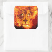 Flaming Lion uit Judah Vierkante Sticker (Tas)