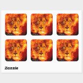 Flaming Lion uit Judah Vierkante Sticker (Vel)