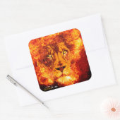 Flaming Lion uit Judah Vierkante Sticker (Envelop)