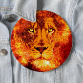 Flaming Lion van Judah Largest Ronde Button 6,0 Cm (In situ)
