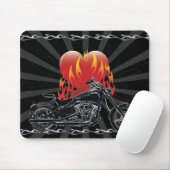 Flaming Love Biker Mousepad Muismat (Met muis)