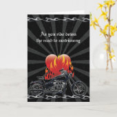 Flaming Love Biker Wedding Kaart (Yellow Flower)