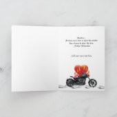 Flaming Love Biker Wedding Kaart (Binnen)