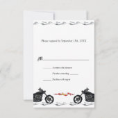Flaming Love Biker Wedding Reply RSVP Kaartje (Achterkant)