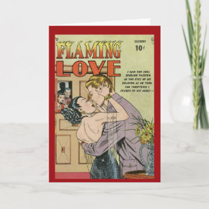 "Flaming Love"  Comic Hoesje Card Kaart