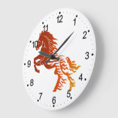 Flaming paard - Kies achtergrondkleur Grote Klok (Hoek)