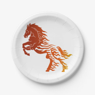 Flaming paard - Kies achtergrondkleur Papieren Bordje