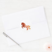 Flaming paard - Kies achtergrondkleur Ronde Sticker (Envelop)