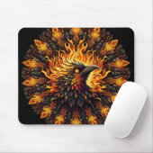 Flaming Phoenix Circular Graphic Muismat (Met muis)
