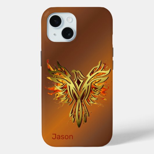 Flaming Phoenix in Bronze Case-Mate iPhone Case (Achterkant)