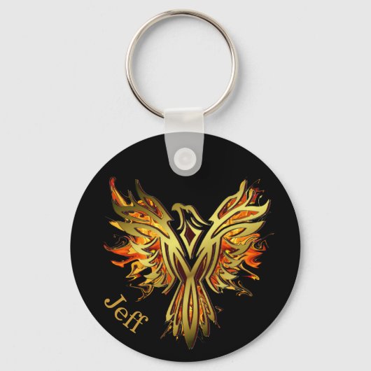 Flaming Phoenix persoonlijk Sleutelhanger (Voorkant)