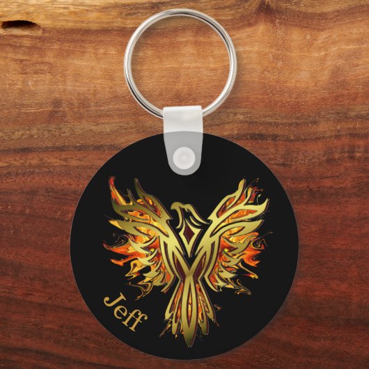 Flaming Phoenix persoonlijk Sleutelhanger (Achterkant)