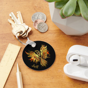 Flaming Phoenix persoonlijk Sleutelhanger