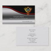 Flaming Phoenix, Red Swoosh on metallic effect Visitekaartje (Voorkant / Achterkant)