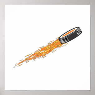 Flaming Puck Poster
