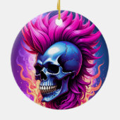 Flaming Punk Skull Ornament (Achterkant)