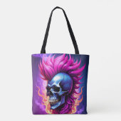 Flaming Punk Skull Tas (Achterkant)