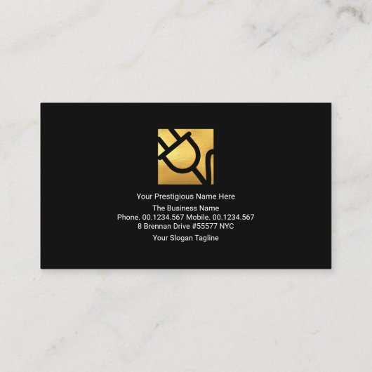 Flaming Red Electrical Lightning Wave Electricia Visitekaartje (Achterkant)